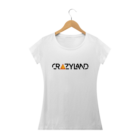 Camiseta Baby Long - Crazyland - Logo - Branca