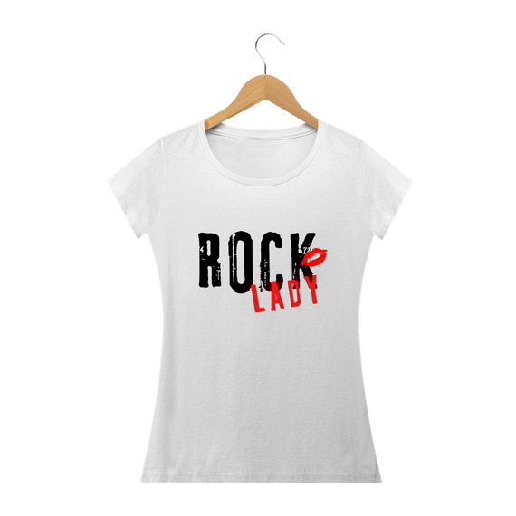 Camiseta Baby Long - Rock Lady - Branca