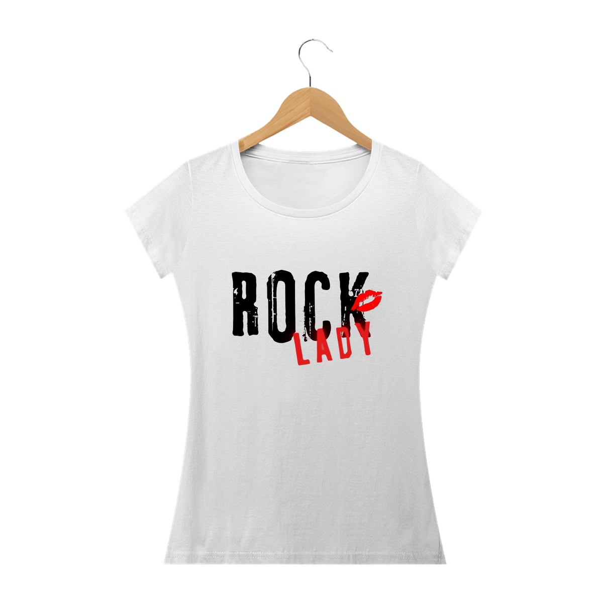 Nome do produto: Camiseta Baby Long - Rock Lady - Branca