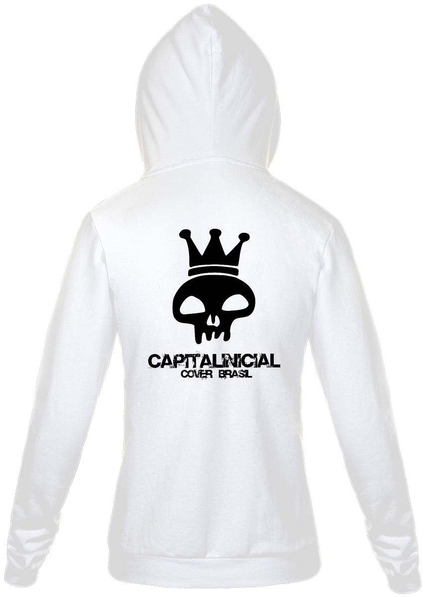 Nome do produto: Moletom Zíper Branco - Capital Inicial Cover Brasil