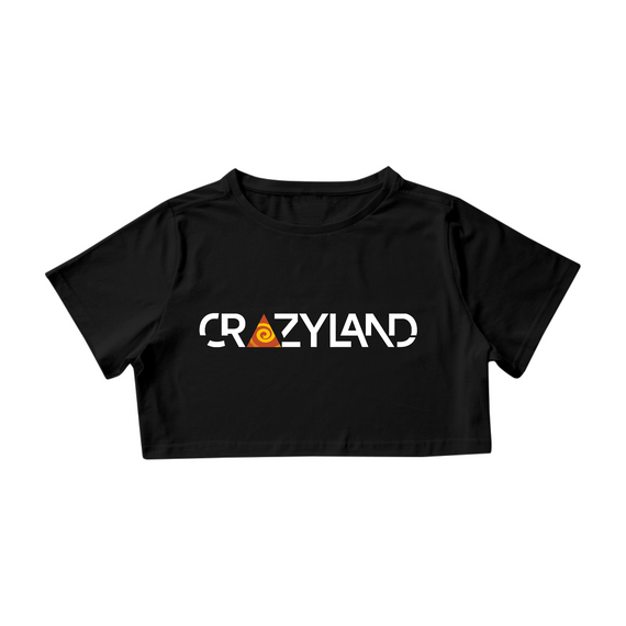 Camiseta feminina Cropped Crazyland - Logo