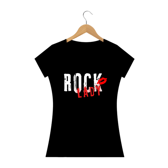 Camiseta Baby Long - Rock Lady - Preta