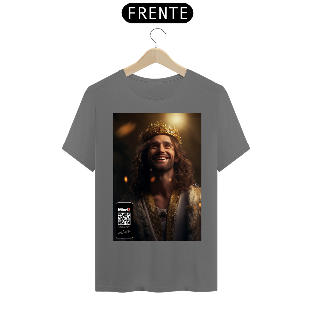 Nome do produto: T-shirt Estonada Jesus Cristo Rei Mind7Code