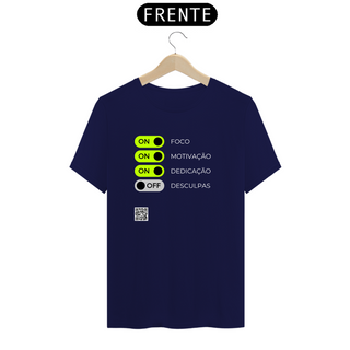 Nome do produtoT-shirt Classic Foco, Motivação, Dedicação, Desculpas Mind7Code