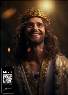 Nome do produtoPoster Retrato Jesus Cristo Rei Mind7Code