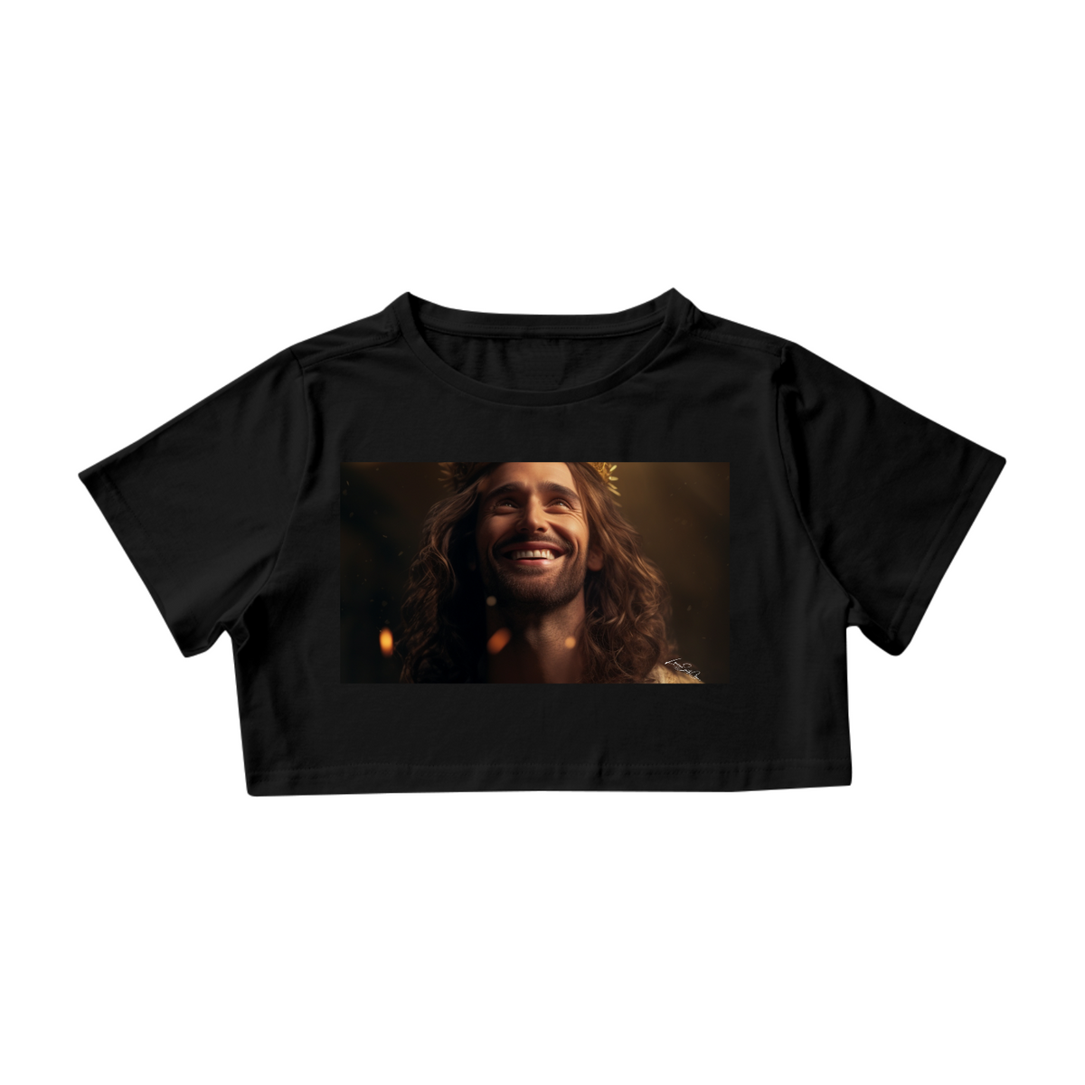 Nome do produto: Camisa Cropped Jesus Cristo Rei Mind7Code