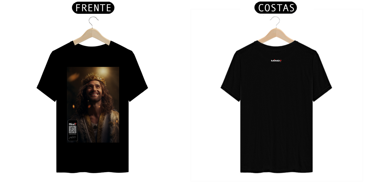 Nome do produto: T-shirt Quality Jesus Cristo Rei Mind7Code