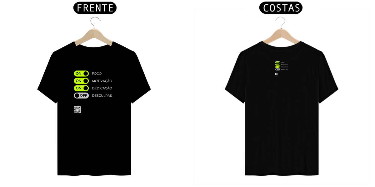 Nome do produto: T-shirt Prime Foco, Motivação, Dedicação, Desculpas