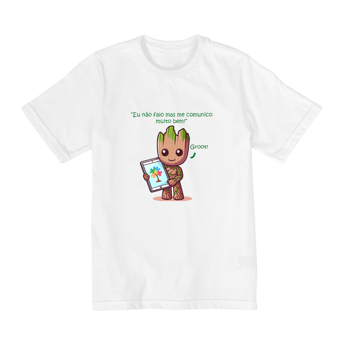 Nome do produto: Camisa Infantil U10 Groot comunicação alternativa