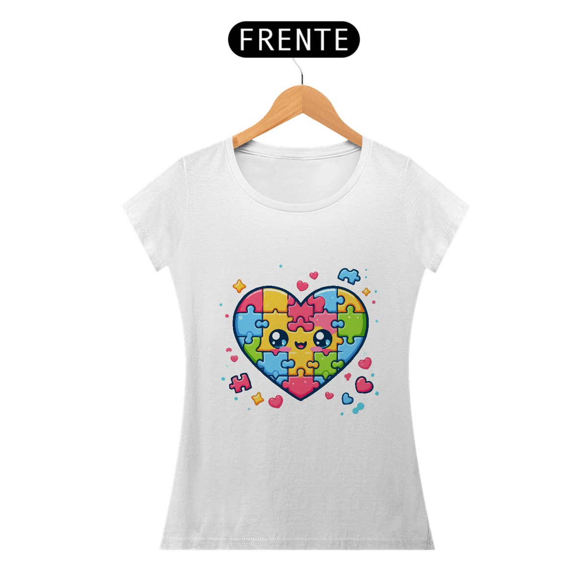 Nome do produto: Camisa feminina meu coração está completo