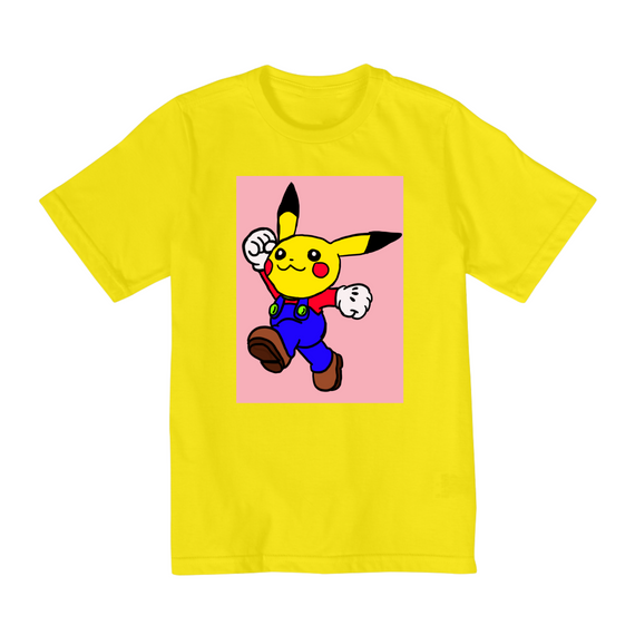 Camisa Infantil Mario-Pikachu