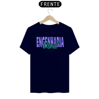 Camiseta [Engenharia Civil] {cores diversas} - frente - Engenharia Civil roxo e verde