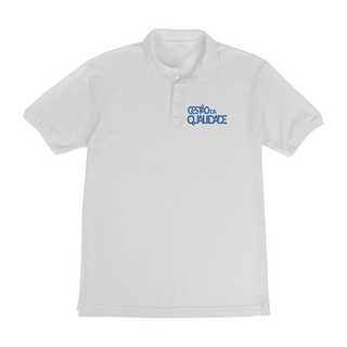 Camisa Polo [gestão da qualidade] {branca} - gestão da qualidade azul
