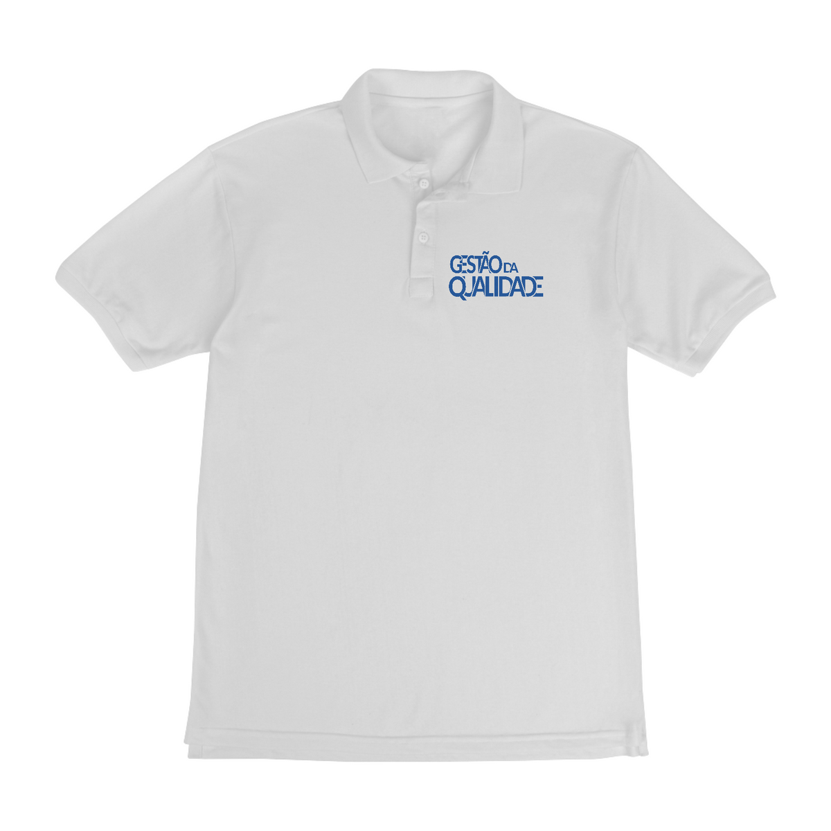 Nome do produto: Camisa Polo [gestão da qualidade] {branca} - gestão da qualidade azul