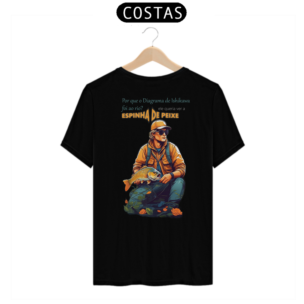 Nome do produto: Camiseta [gestão da qualidade] {cores diversas} - costas - diagrama de ishikawa