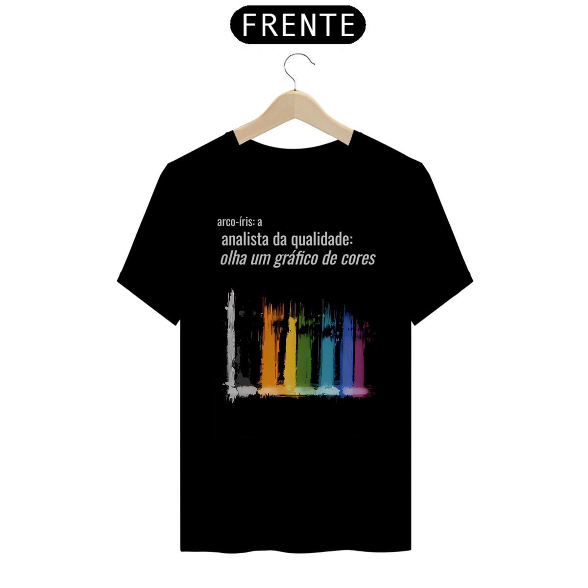 Nome do produto: Camiseta [gestão da qualidade] {cores escuras} - frente - gráfico de cores