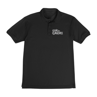 Camisa Polo [gestão da qualidade] {preta} - gestão da qualidade branca