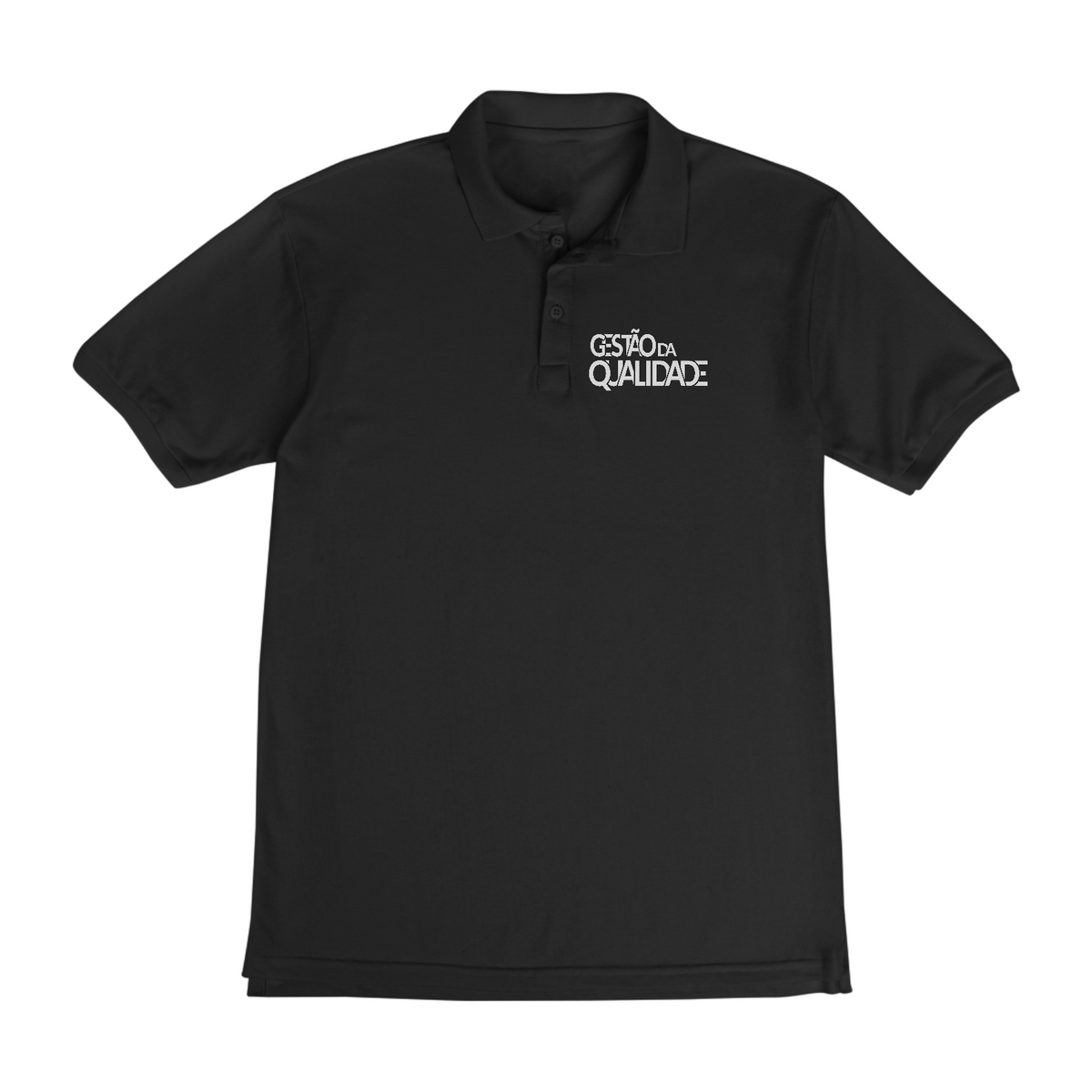Nome do produto: Camisa Polo [gestão da qualidade] {preta} - gestão da qualidade branca