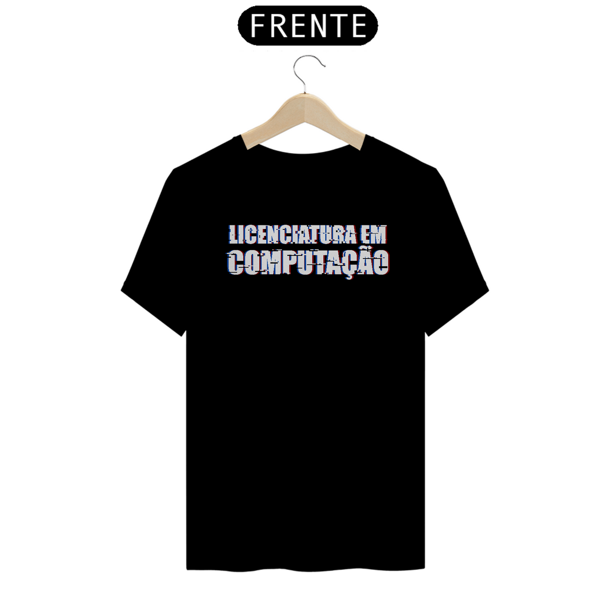 Nome do produto: Camiseta [licenciatura em computação - UTFPR] {preta} - frente e verso - letras bug