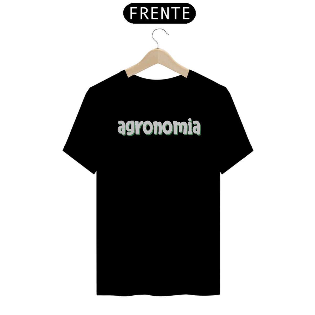 Nome do produto: Camiseta [agronomia] {preto, verde, cinza, branco} - frente - letras em relevo