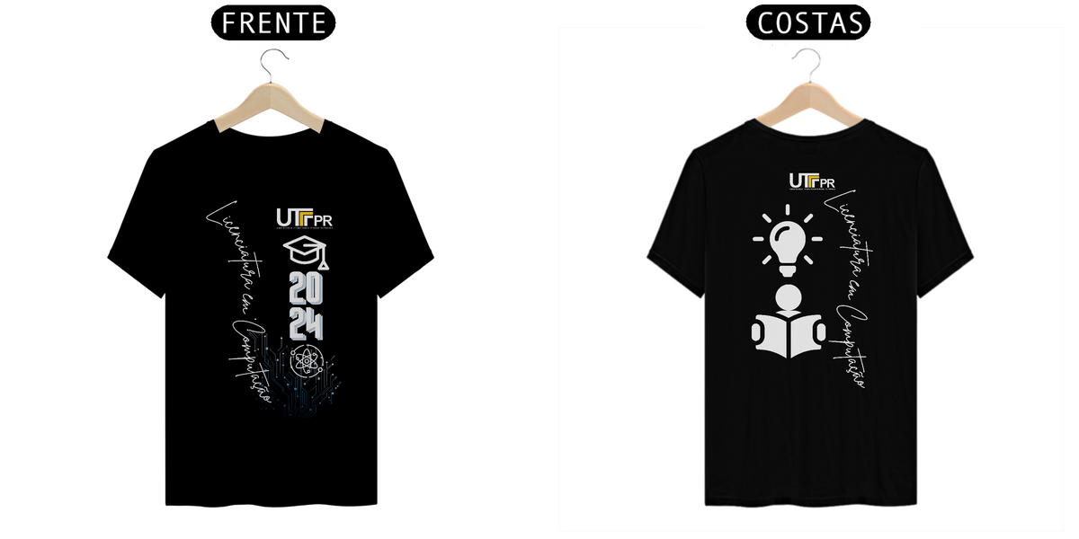 Nome do produto: Camiseta [licenciatura em computação - UTFPR] {preto} - frente e verso