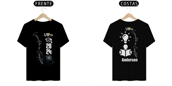 Camiseta [licenciatura em computação - UTFPR] {preto} - frente e verso - Anderson