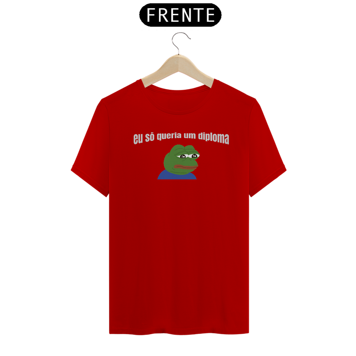 Nome do produto: Camiseta [outros] {cores diversas} - frente - eu só quero um diploma meme sapo