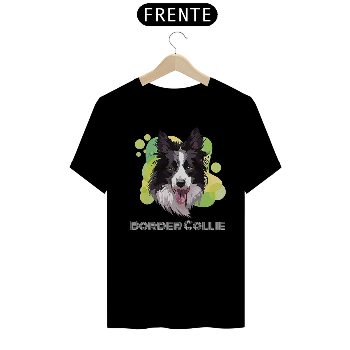 Nome do produto: Camiseta Border Collie, pintura / T-shirt Border Collie 