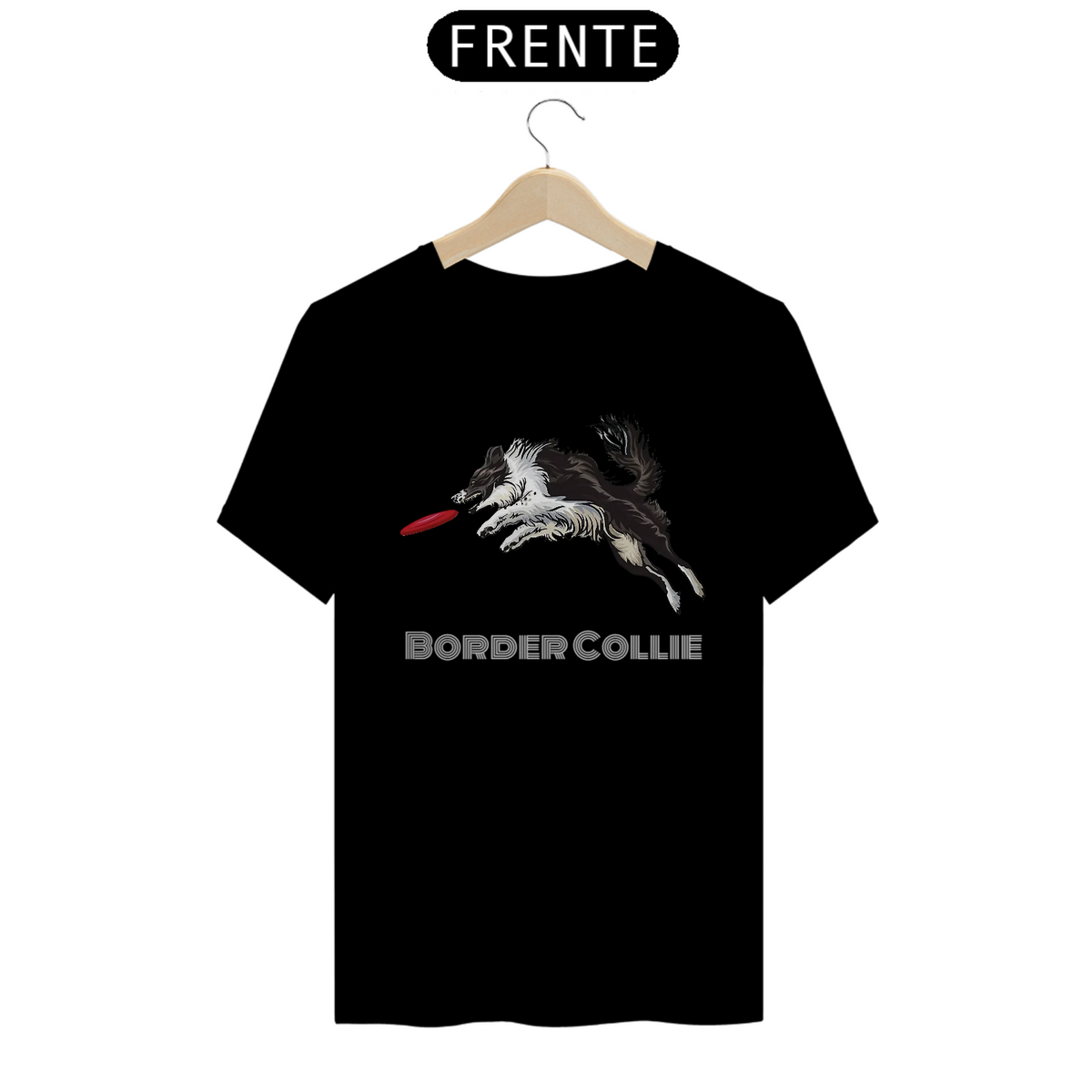 Nome do produto: Camiseta Border Collie frisbee / T-shirt Border Collie