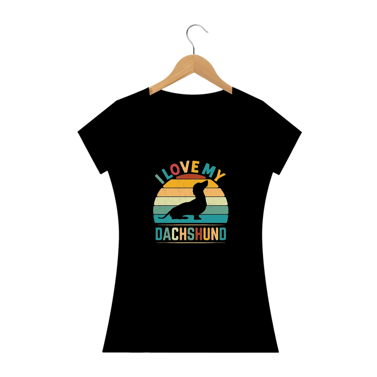 Nome do produto: Eu amo meu Dachshund / T-shirt Women Dachshund