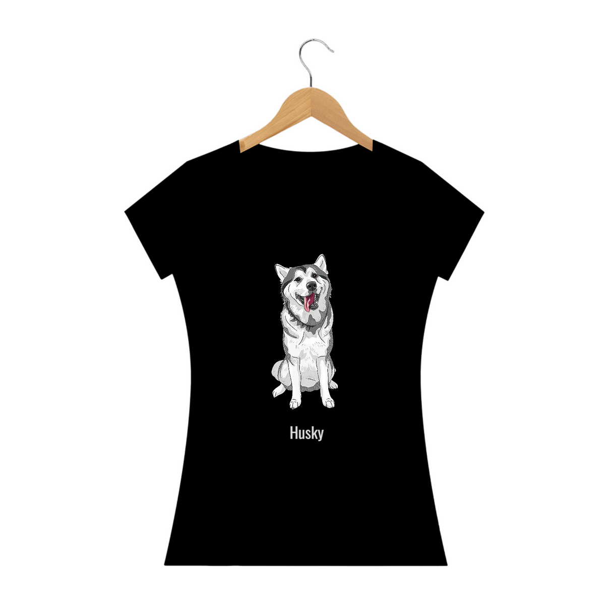 Nome do produto: Husky Feliz / T-shirt Women Husky