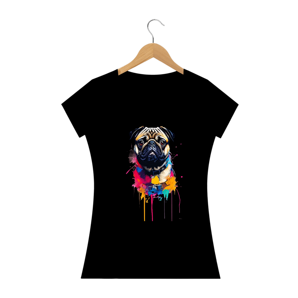 Nome do produto: Pintura de Pug / T-shirt Woman Pug