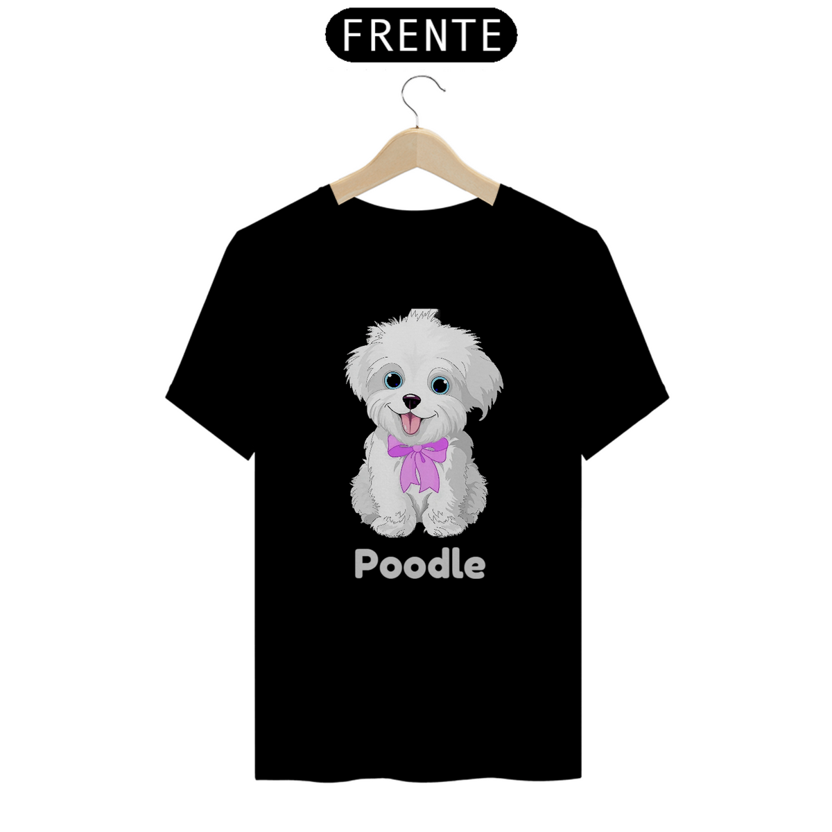 Nome do produto: Desenho Poodle Branco / T-shirt Poodle