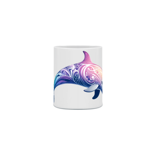Caneca de Porcelana - Golfinho Colors Lilás