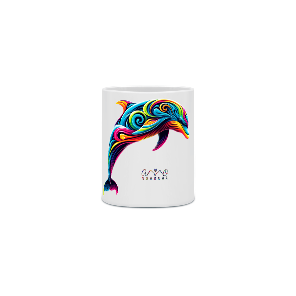 Nome do produto: Caneca de Porcelana Golfinho Colors