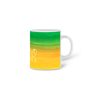 Nome do produtoCaneca de Porcelana - Verde e Amarelo