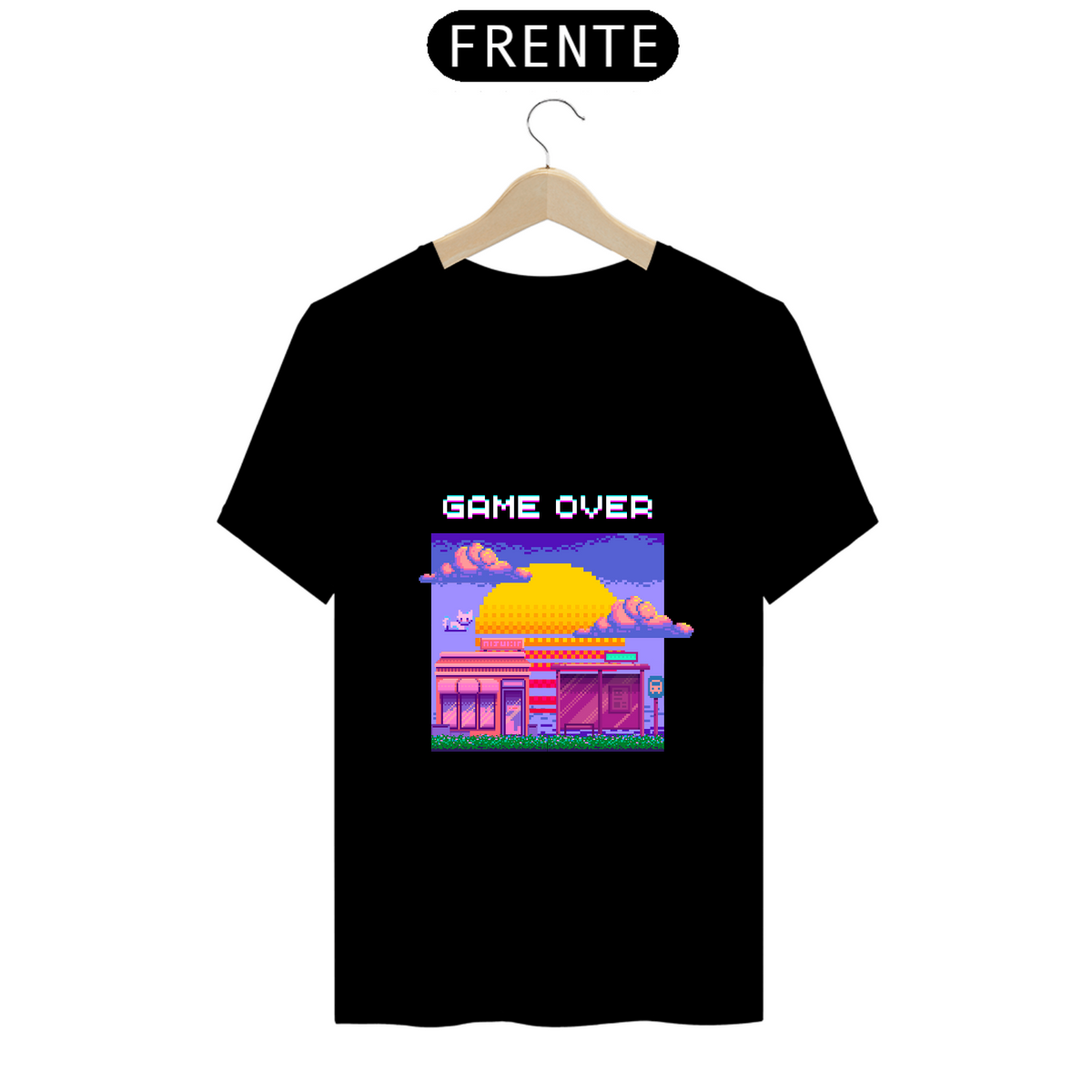 Nome do produto:  Camiseta - Game Over Pixel