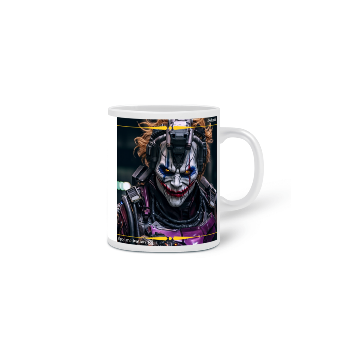 Nome do produto: Caneca Universos Paralelos: Batman & Coringa Cyberpunk