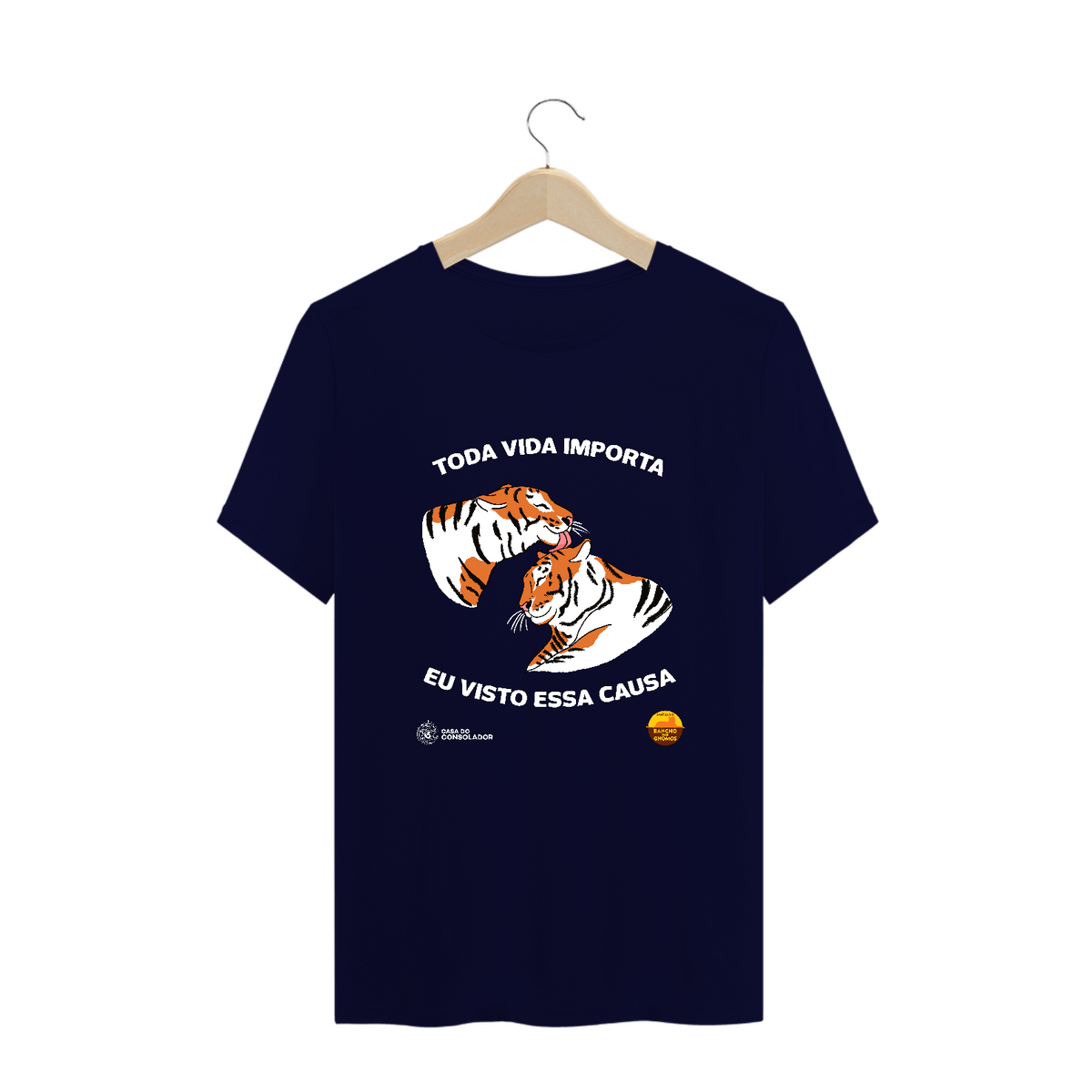 Nome do produto: T - Shirt Plus Size Tigres carinho - Toda vida importa (azul marinho)