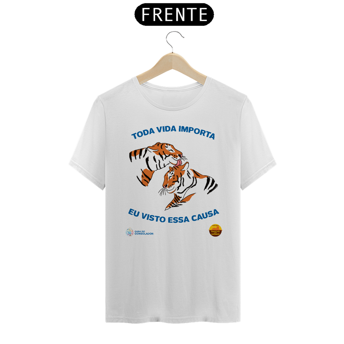 Nome do produto: Irmãos Tigres carinho - Toda a Vida Importa (camiseta branca)