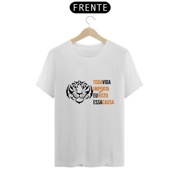 Tigre contorno - Toda vida importa (camiseta branca)