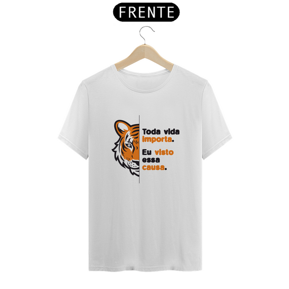Rosto lateral Tigre - Toda vida importa (camiseta branca)