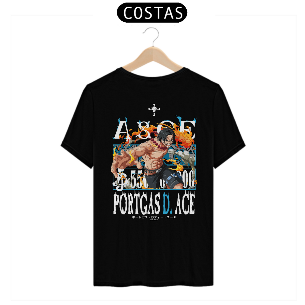 Nome do produto: Portgas D. Ace - One Piece (estampa nas costas)