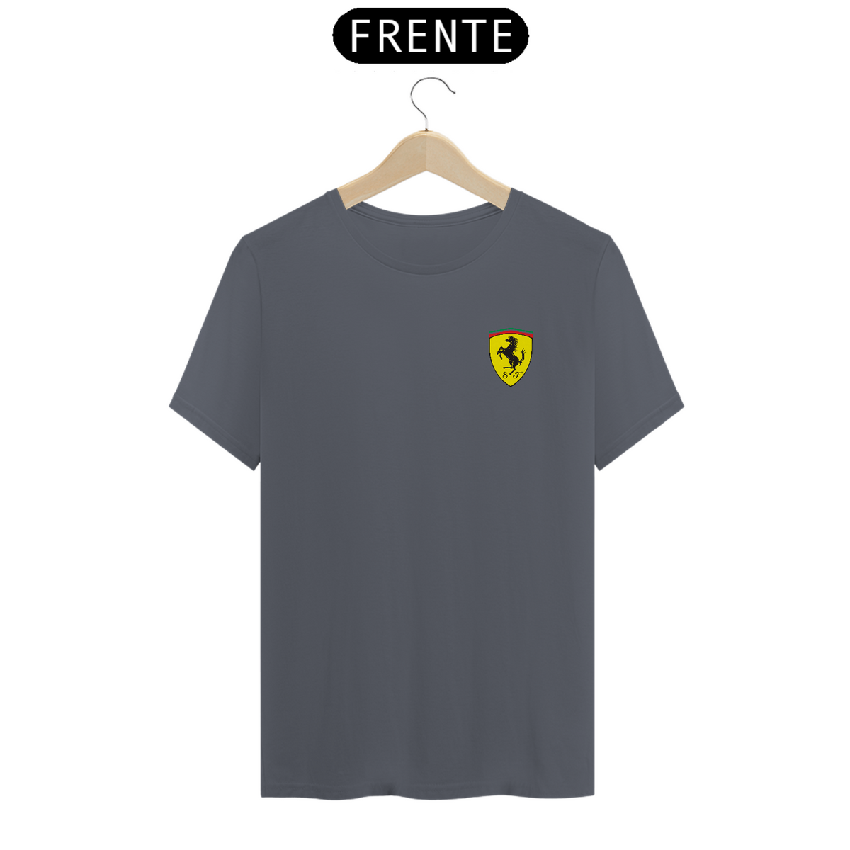 Nome do produto: Camiseta Pima Brasão Ferrari