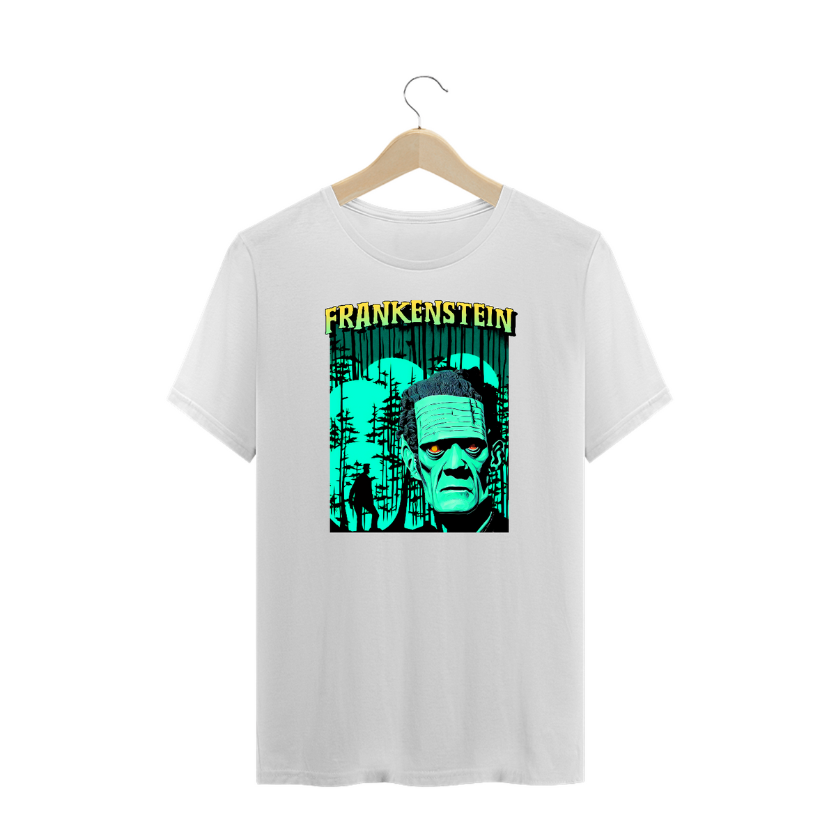 Nome do produto: Camiseta Frankenstein Plus Size Oversized 100% Algodão