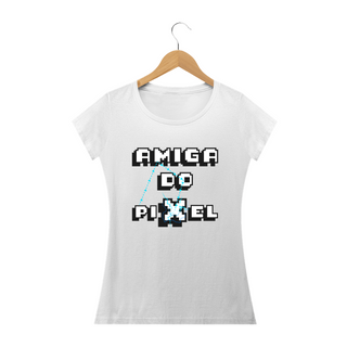 Nome do produtoT-shirt - baby look - Amiga do pixel choque