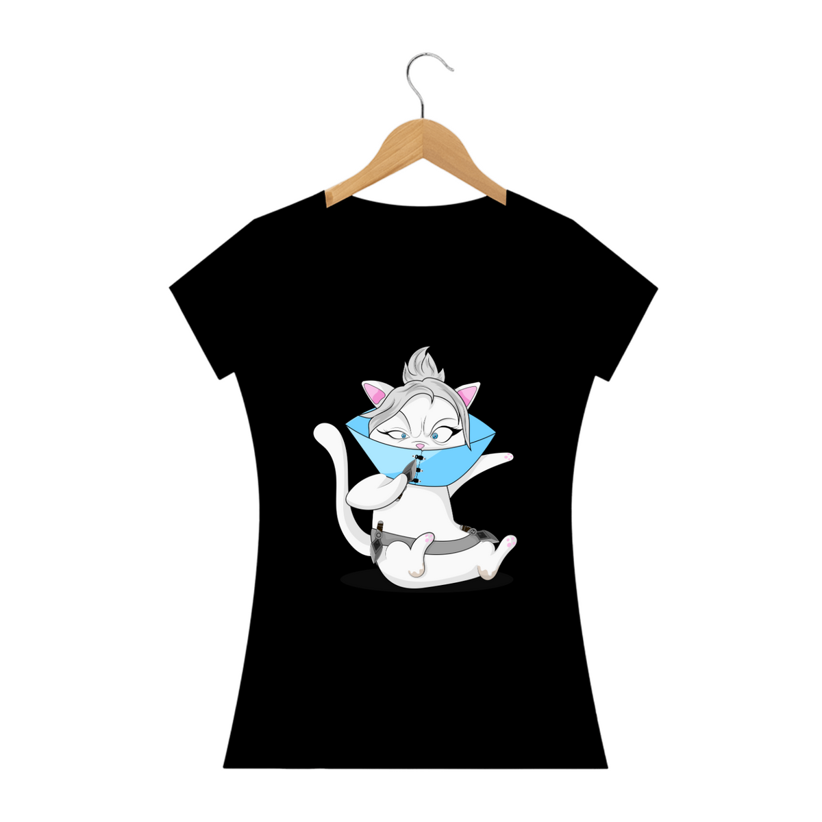 Nome do produto: T-shirt - baby look - Miaulorant Brisinha