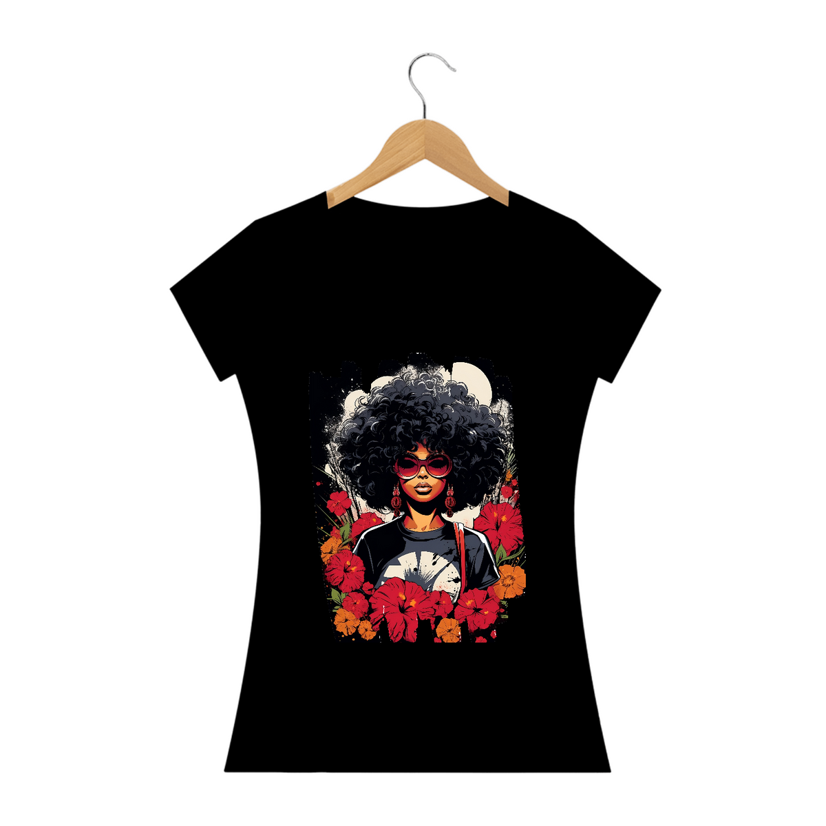 Nome do produto: Camiseta Feminina Afro Woman: Beleza e Força