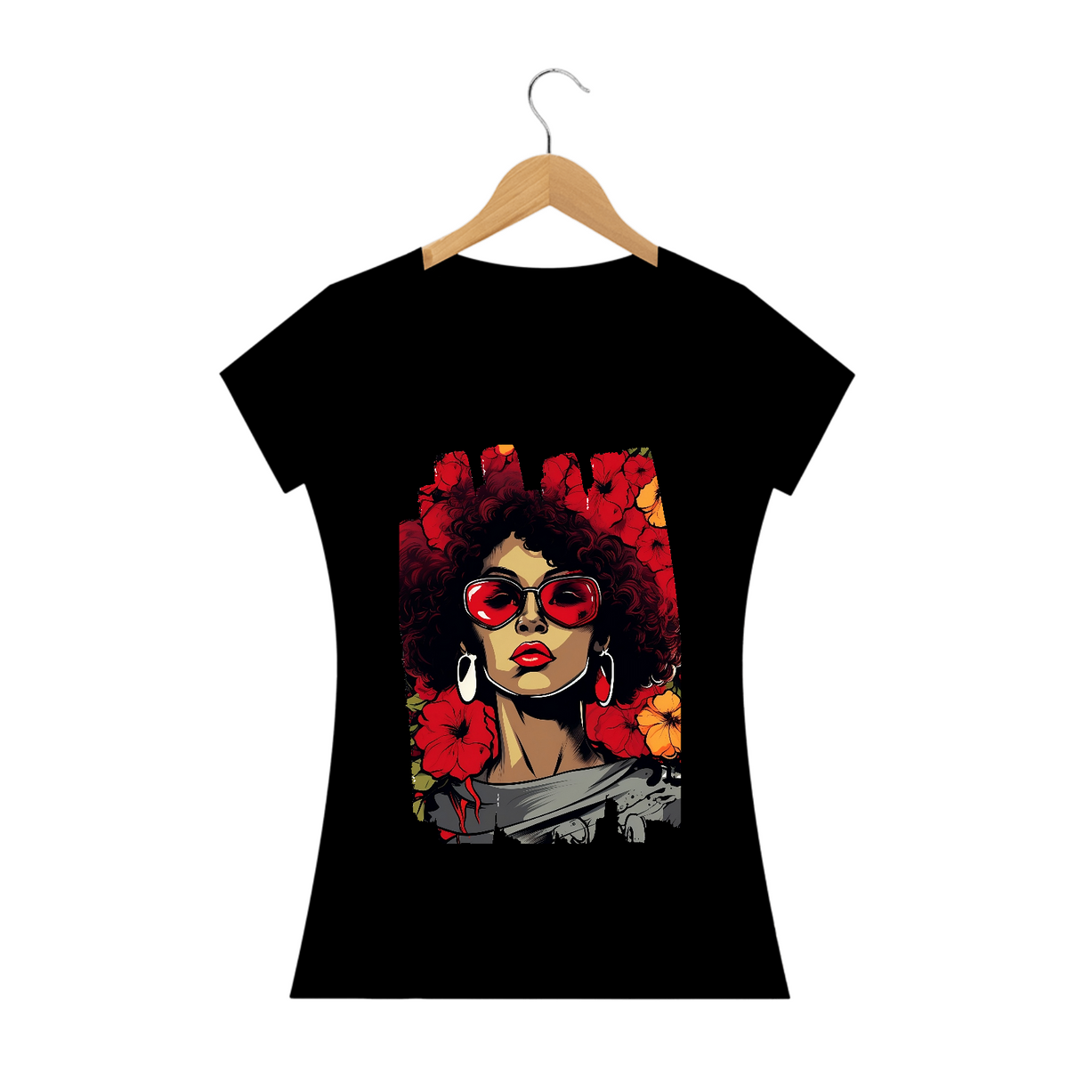 Nome do produto: Camiseta Feminina Afro Woman: Uma Explosão Artística