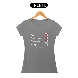 Nome do produtoCamiseta Feminina Checklist do Fim de Semana